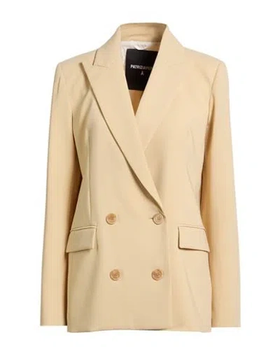 Patrizia Pepe Woman Blazer Beige Size 10 Polyester, Elastane In Gold