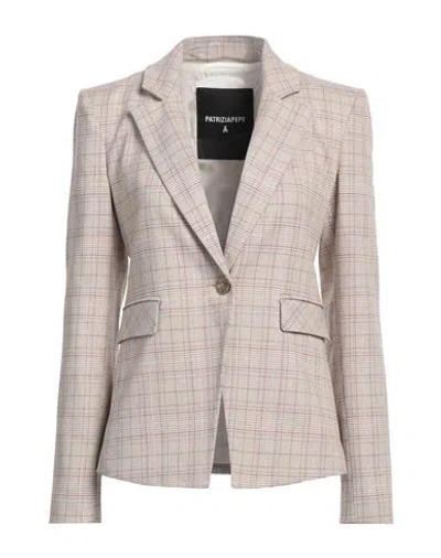 Patrizia Pepe Woman Blazer Beige Size 10 Polyester, Viscose, Elastane