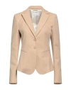 Patrizia Pepe Woman Blazer Beige Size 4 Cotton, Polyamide, Elastane
