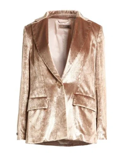 Patrizia Pepe Woman Blazer Beige Size 6 Polyester In Brown