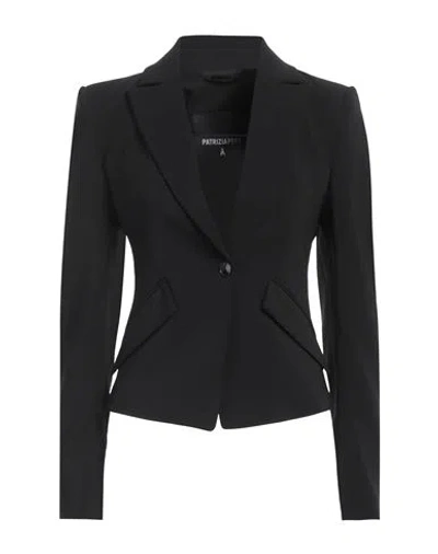 Patrizia Pepe Woman Blazer Black Size 10 Polyester, Elastane In Black