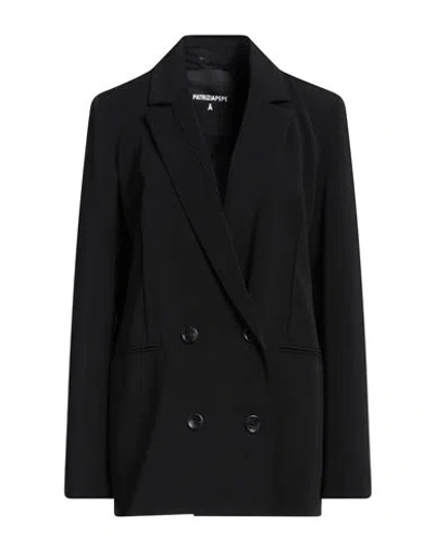 Patrizia Pepe Woman Blazer Black Size 8 Polyester, Elastane In Black
