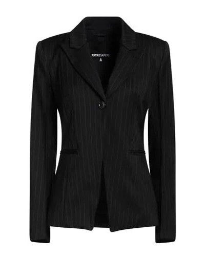 Patrizia Pepe Woman Blazer Black Size 12 Polyester, Viscose, Elastane