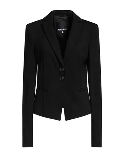 PATRIZIA PEPE PATRIZIA PEPE WOMAN BLAZER BLACK SIZE 10 VISCOSE, POLYAMIDE, ELASTANE