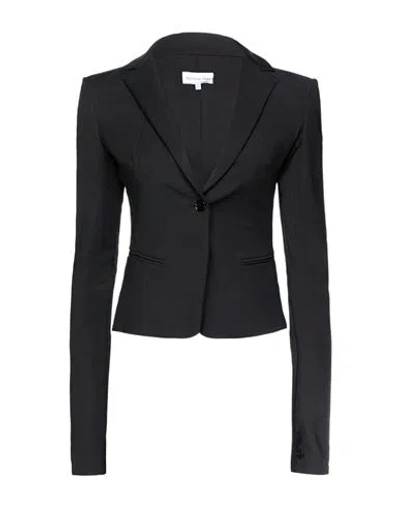 Patrizia Pepe Woman Blazer Black Size 2 Cotton, Polyamide, Elastane