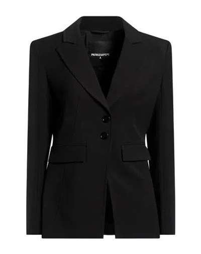Patrizia Pepe Woman Blazer Black Size 4 Polyester, Elastane