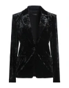 Patrizia Pepe Woman Blazer Black Size 8 Polyester, Elastane In Black