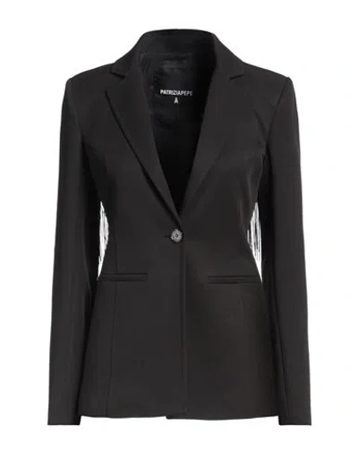 Patrizia Pepe Woman Blazer Black Size 8 Polyester, Elastane