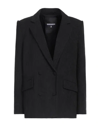 Patrizia Pepe Woman Blazer Black Size 8 Polyester, Elastane