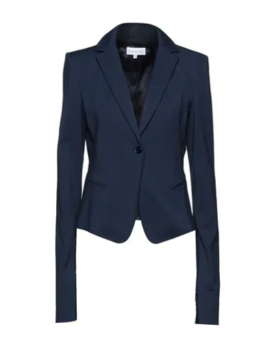 Patrizia Pepe Woman Blazer Blue Size 10 Cotton, Polyamide, Elastane