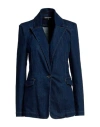 Patrizia Pepe Woman Blazer Blue Size 8 Cotton, Polyester, Polyamide, Elastane In Blue