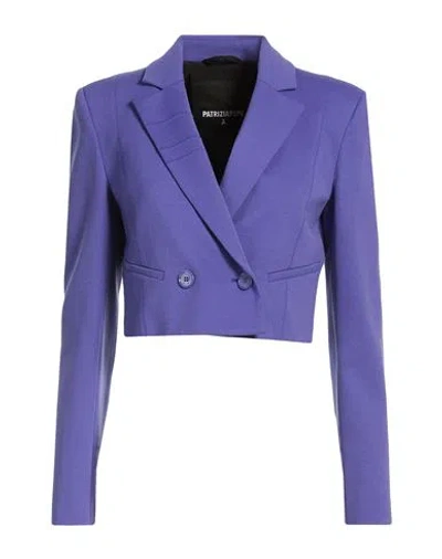 Patrizia Pepe Woman Blazer Blue Size 4 Viscose, Polyamide, Elastane In Purple