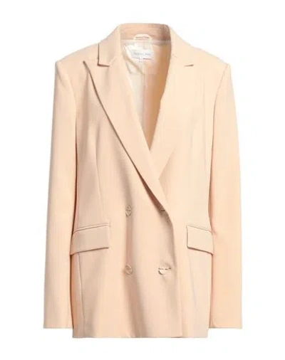 Patrizia Pepe Woman Blazer Blush Size 12 Polyester, Elastane In Beige