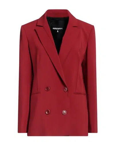 Patrizia Pepe Woman Blazer Brick Red Size 6 Polyester, Elastane