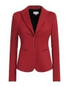 Patrizia Pepe Woman Blazer Brick Size 10 Cotton, Polyamide, Elastane In Red