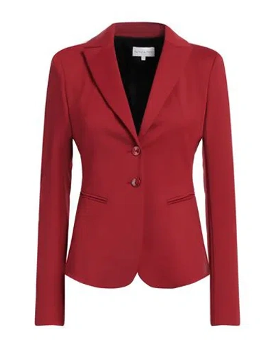 Patrizia Pepe Woman Blazer Brick Size 10 Cotton, Polyamide, Elastane In Red