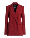 Patrizia Pepe Woman Blazer Brick Size 6 Polyester, Elastane In Red
