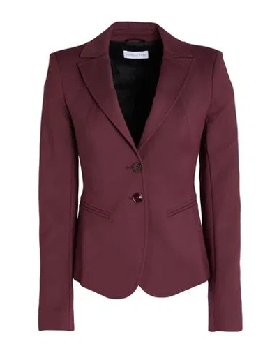 Patrizia Pepe Woman Blazer Burgundy Size 2 Cotton, Polyamide, Elastane