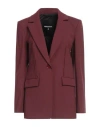 Patrizia Pepe Woman Blazer Burgundy Size 6 Polyester, Virgin Wool, Elastane