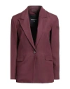Patrizia Pepe Woman Blazer Burgundy Size 8 Viscose, Linen