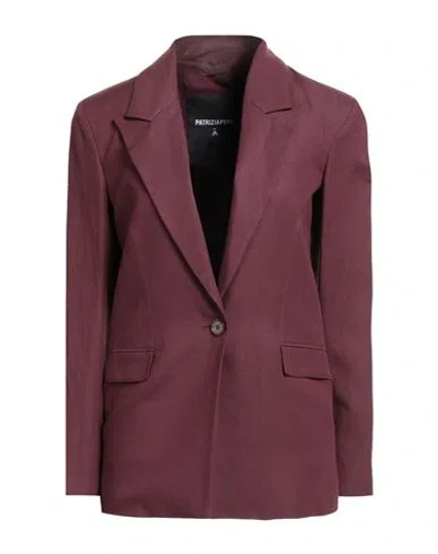 Patrizia Pepe Woman Blazer Burgundy Size 8 Viscose, Linen