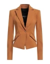 Patrizia Pepe Woman Blazer Camel Size 4 Polyester, Elastane In Beige