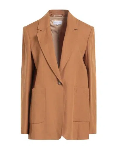 Patrizia Pepe Woman Blazer Camel Size 8 Linen, Viscose In Beige