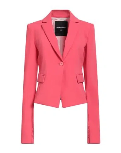 PATRIZIA PEPE PATRIZIA PEPE WOMAN BLAZER CORAL SIZE 4 POLYESTER, ELASTANE