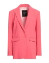 Patrizia Pepe Woman Blazer Coral Size 8 Polyester, Elastane