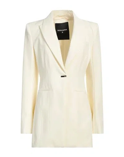 Patrizia Pepe Woman Blazer Cream Size 6 Polyester, Elastane In White