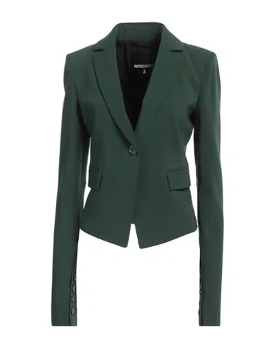 Patrizia Pepe Woman Blazer Dark Green Size 6 Polyester, Elastane