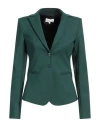 Patrizia Pepe Woman Blazer Dark Green Size 8 Cotton, Polyamide, Elastane