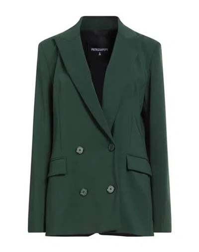Patrizia Pepe Woman Blazer Dark Green Size 8 Polyester, Elastane
