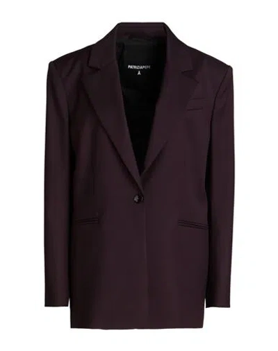 Patrizia Pepe Woman Blazer Deep Purple Size 8 Polyester, Viscose, Elastane