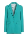 Patrizia Pepe Woman Blazer Emerald Green Size 10 Polyester, Elastane In Green