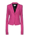 Patrizia Pepe Woman Blazer Fuchsia Size 6 Cotton, Polyamide, Elastane In Pink