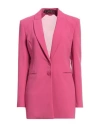 Patrizia Pepe Woman Blazer Fuchsia Size 6 Polyester, Elastane In Pink