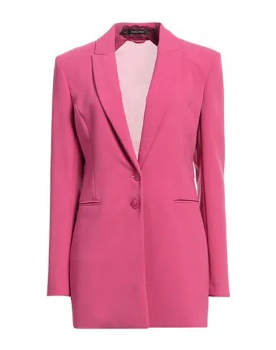 Patrizia Pepe Woman Blazer Fuchsia Size 6 Polyester, Elastane In Pink