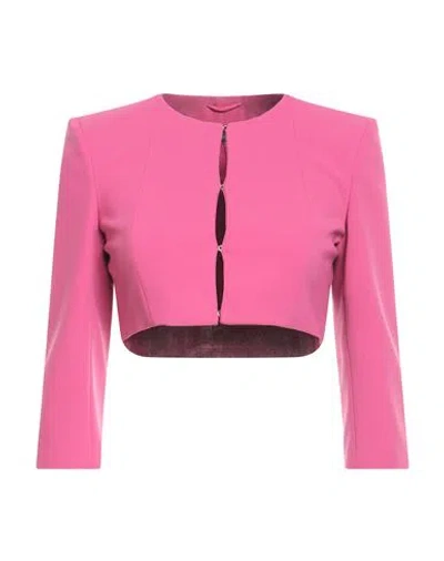 Patrizia Pepe Woman Blazer Fuchsia Size 8 Polyester, Elastane In Pink