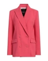 Patrizia Pepe Woman Blazer Fuchsia Size 8 Polyester, Elastane In Pink
