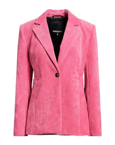 Patrizia Pepe Woman Blazer Fuchsia Size 8 Polyester, Polyamide, Elastane In Pink