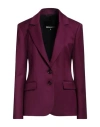 PATRIZIA PEPE PATRIZIA PEPE WOMAN BLAZER GARNET SIZE 12 POLYESTER, VISCOSE, ELASTANE