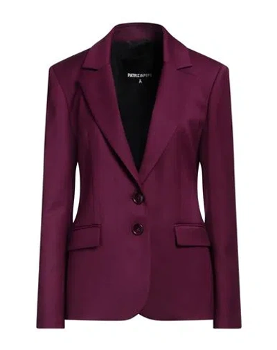 Patrizia Pepe Woman Blazer Garnet Size 6 Polyester, Viscose, Elastane In Red