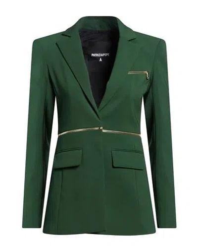 Patrizia Pepe Woman Blazer Green Size 10 Polyester, Elastane