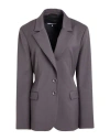 Patrizia Pepe Woman Blazer Grey Size 10 Polyester, Viscose, Elastane In Gray