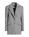 Patrizia Pepe Woman Blazer Grey Size 6 Wool, Polyamide