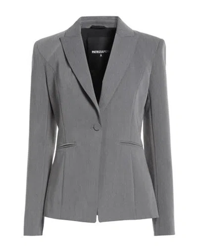 Patrizia Pepe Woman Blazer Grey Size 8 Polyester, Viscose, Elastane In Gray