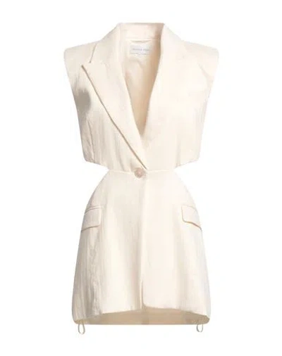 Patrizia Pepe Woman Blazer Ivory Size 10 Linen, Polyamide In White