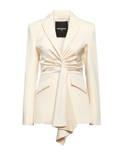 Patrizia Pepe Woman Blazer Ivory Size 4 Polyester, Viscose, Elastane
