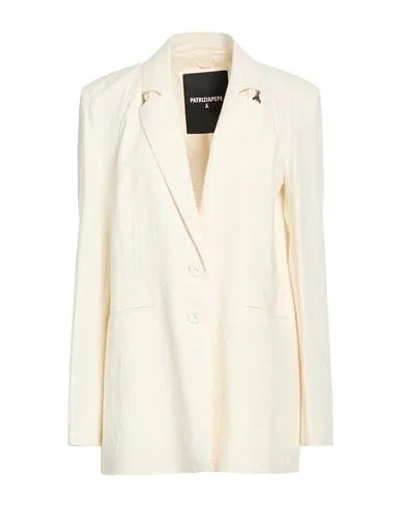 Patrizia Pepe Woman Blazer Ivory Size 6 Viscose, Linen In White